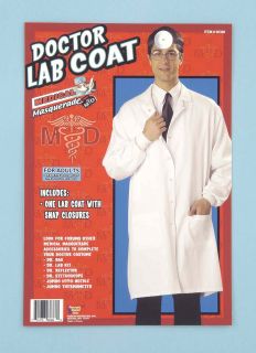 ADULT MENS DR DOCTOR SURGEON MAD SCIENTIST COSTUME WHITE LAB COAT 