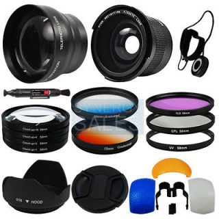   with Macro & Telephoto Lens + Filter Kit for 58MM Canon T3i T3 T2i