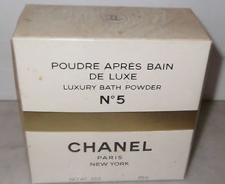 CHANEL Paris New York No 5 Luxury Bath Powder .03 oz NEW IN BOX Sealed With  Puff