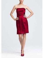 Short Charmeuse Dress with Ruched Waist and Pocket Style 83707 Apple 