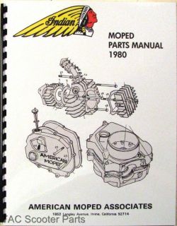 1980 Indian Moped Parts Book AMI 50 Manual