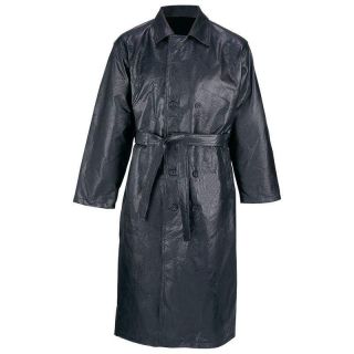 mens black leather trench coat in Coats & Jackets