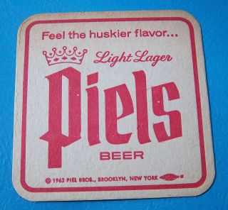 Piels Light Lager Beer Coasters Vintage 1962 Set of 12 Free 