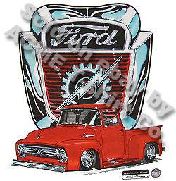 Pickup Clothing 54 55 56 F100 Ford Truck Tshirt 1954 1955 1956 Sz M L 