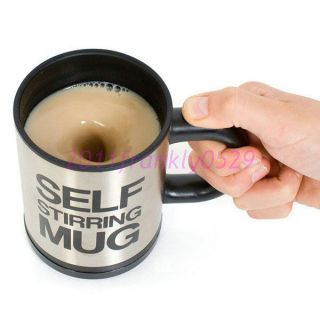 Fashion Creative Plain Lazy Self Stirring Mug Bluw Coffee Mixing Cup
