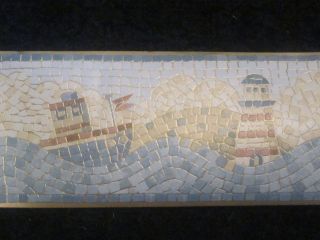 Wallpaper Wall Decor Border Lighthouses nautical mosaic tile bath 