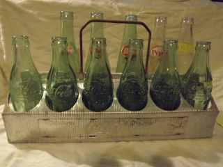 Rare Antique Vintage Coca Cola Bottle Metal Coke 12 Pack Carrier 1950s