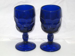 vintage wine glasses in Cobalt