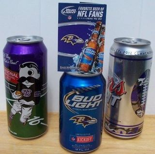 Baltimore Ravens NFL Bud/coors light/natty boh Beer cans