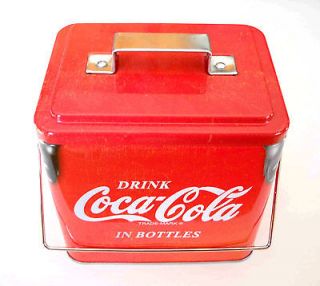 Coca Cola Retro Replica Weathered Cooler Tin   Tin Box Company