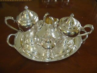 antique silver rogers&bro tea and coffee set
