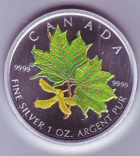 canada 2002 coloured 9999 silver maple leaf coin from canada returns 