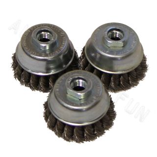 3pc Metabo Wire Cup Wheel for Brush Grinding Paint Rust Removal 