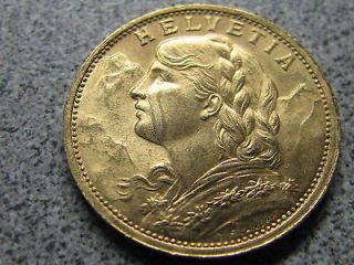 1898 B SWITZERLAND GOLD COIN 20 FRANCS     BU