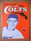Houston Colt 45s Here Come Colts Carl Warwick bio pamphlet 1962 First 