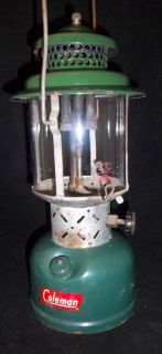 Vintage Coleman Gas Two Double Mantle Green Lantern 1959 220