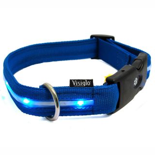 Visiglo Flashing Dog Collar Light Up Glow in Dark Choice of Sizes 