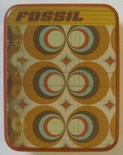 Fossil Collectible Tin~Truly Inspired~Gold/​Brown/Orange/B​lue