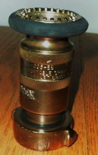 antique Elkhart brass fire hose nozzle fire fighting solid brass