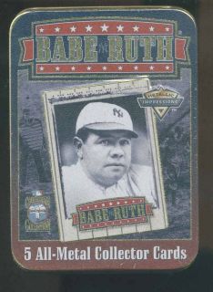 1996 MI Babe Ruth Set   Metal Cards & Storage Tin