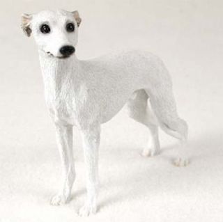 Whippet Hand Painted Collectible Dog Figurine White