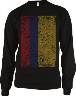 Colombia Faded Flag Thermal Long Sleeve T shirt Olympic Colombian 