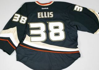 2011 12 DAN ELLIS Anaheim Ducks Game Issue Home black jersey set 3 