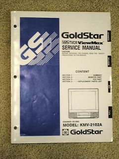 GOLDSTAR KMV 2102A TV VCR COMBO CHASSIS NC 09A MANUFACTURERS 