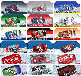18 Flavor strips for soda vending machines, Coke, Pepsi, fits Dixie 