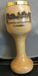 Bethlehem Olive Wood Chalice Communion Cup 8.25 New