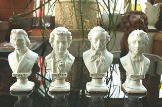   vintage porcelain Andrea by Sadek music composer busts, hand painted