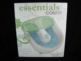 NEW Conair Essentials Heated Bubbling Foot Bath Massager Jet Spa NIB
