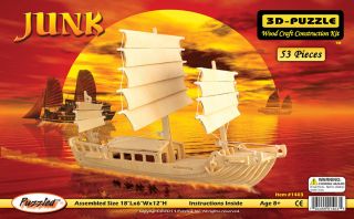 Chinese Junk Boat 3D Puzzle Wood Craft Construction Kit