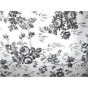 TOILE CONTACT PAPER CABBAGED ROSE BLACK WHITE SHELF LINER FLORAL 