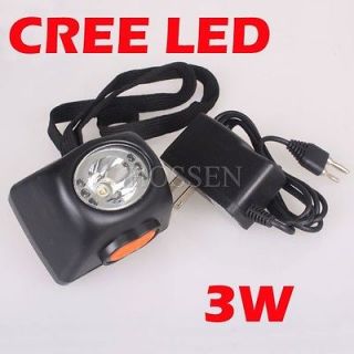 Cree 3W LED Cordless KL4.5LM Miner Safety Cap Lamp LI ion Battery LCD 