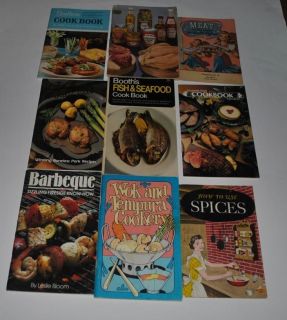 Lot of 9 Vintage Small Cookbooks Spices/Barbecue/Wok/Omaha Steaks/Pork 