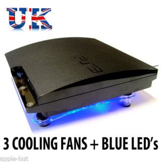 COOLING HORIZONTAL STAND 3 FANS FOR PS3 + SLIM LEDs