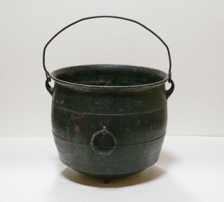   Cast Iron Cowboy Pot Bucket Kettle Cook Cauldron Gypsy Pot Camp Fire