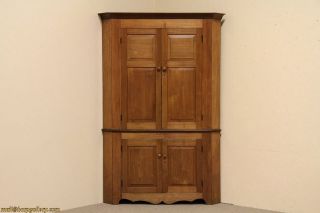 Country Walnut 1850s Antique Corner Cabinet