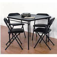 Mainstays 5 Piece Card Folding Table and Chair Set, Black