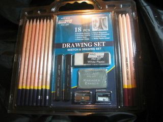 Sketch and Drawing Set 18 Pieces Pencils Charcoal New