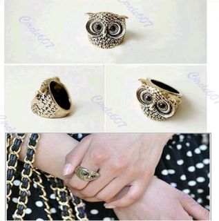 Hot Fashion Vintage Retro Style Cute Owl Shape Ring Copper Color
