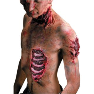 FAKE OPEN CHEST WOUND SPARE RIB REEL BONES SPECIAL EFFECT CUT SCAR 