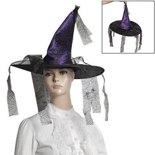   Spiderweb Pattern Purple Witches Hat Halloween Cosplay Accessories