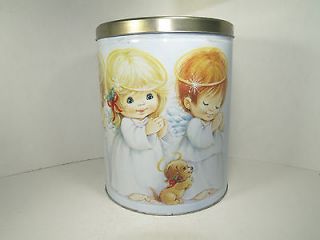 Little Angels HOUSTON HARVEST popcorn tin~trio of ANGELS~w/angel 