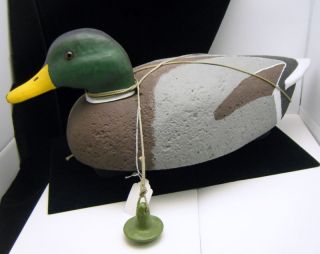 Carved Cork Mallard Drake Decoy Vintage Ducks Unlimited