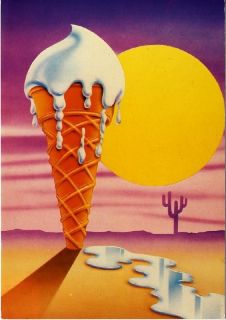 cream cone in the desert by michael chadwick art postcard from canada 