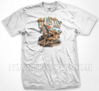   Loose  Bull Riding Cowboy Boots Western Country Sports   Mens T shirt