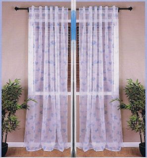 KIDS ROOM Blue BUTTERFLY Panel Sheer Curtain 57 x 96, NEW SEALED