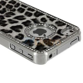 Luxury Bling Rhinestone Diamond Leopard Chrome Hard Case Cover For 